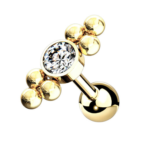  Steel Multi Bead Jewelled Cluster