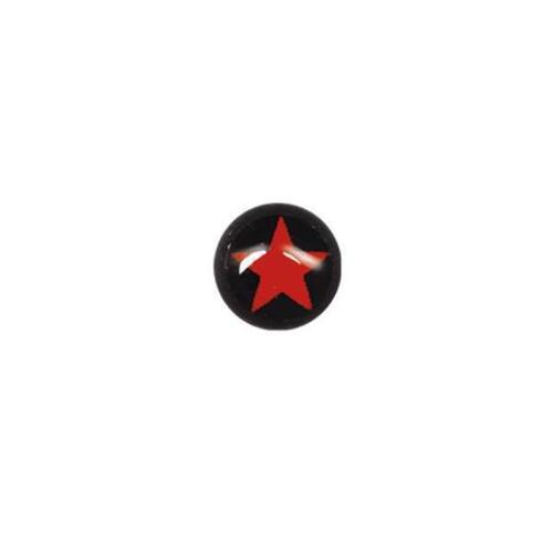  Steel Blackline® Threaded Ball - Red Star on Black