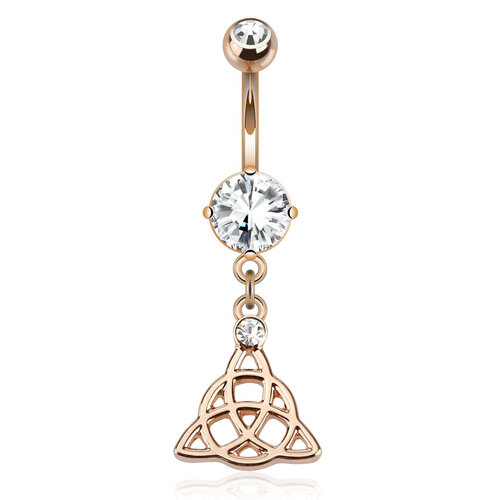 Celtic Knot Dangle Rose Gold Plated Plated Navel Ring