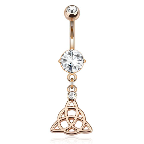  Celtic Knot Dangle Rose Gold Plated Plated Navel Ring