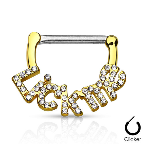  Nipple Clicker "Lick Me" Jewelled