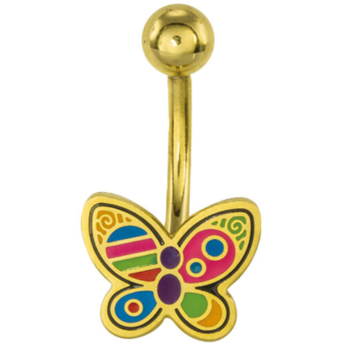  Belly with Butterfly Design