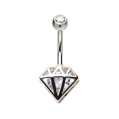  Diamond Caged Gem Navel