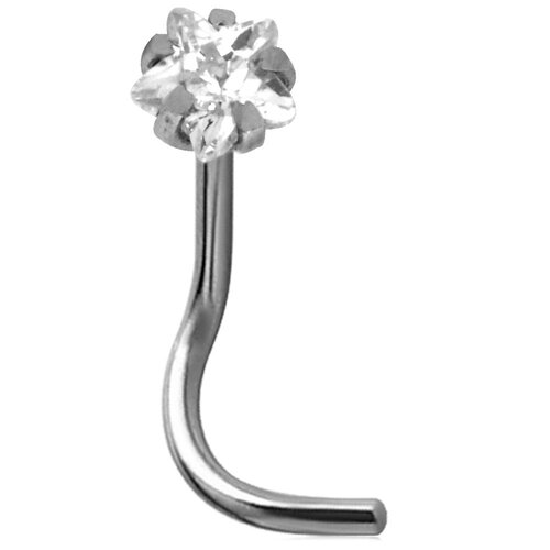  Steel Basicline® Crystal Star Setting Nose Stud