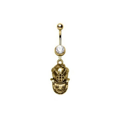  Surgical Stainless Steel Gold Plated Antique Diver Helmet Navel