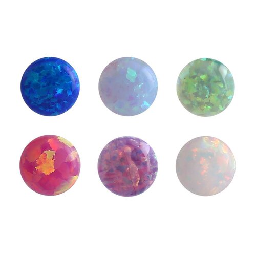 Synthetic Opal Threaded Ball : 1.2mm (16ga) x 3mm x Light Blue