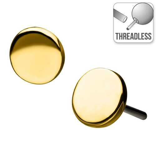  Threadless 14ct Yellow Gold Flat Disc Attachment