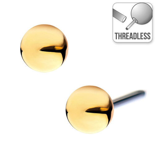  Threadless 14ct Yellow Gold Ball Attachment