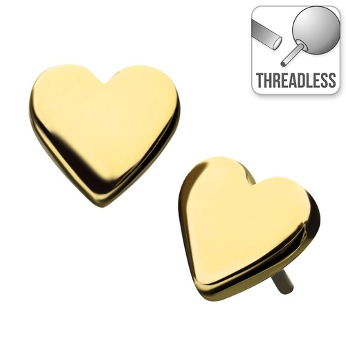  Threadless 14ct Yellow Gold Heart Attachment