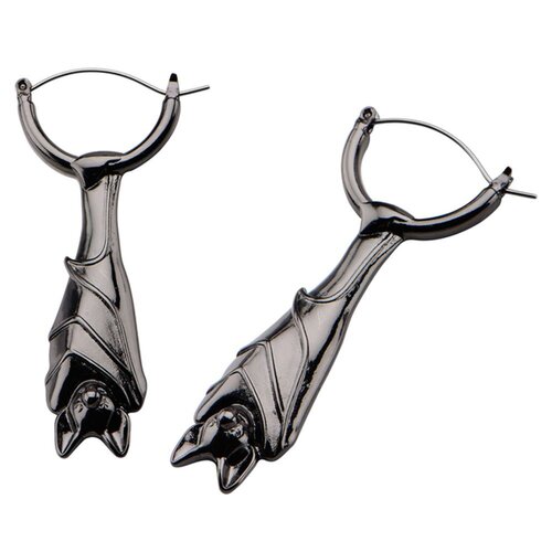  20g Hematite Hanging Bat Plug Hoop