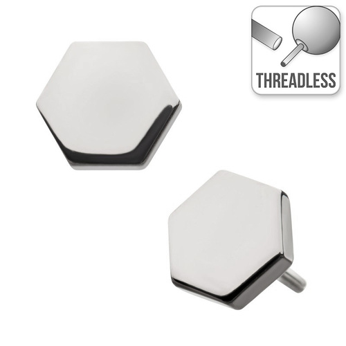  Threadless Titanium Hexagon Attachment : 4mm x 4mm