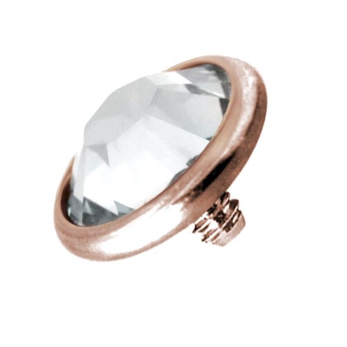  PVD Rose Gold Jewelled Discs for Internally Threaded Jewellery