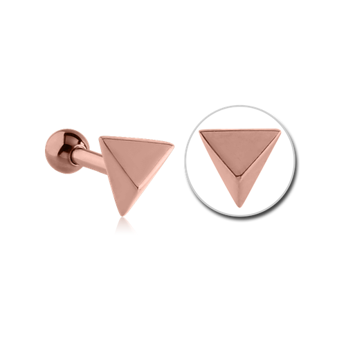  Rose Gold PVD Surgical Steel Pyramid Tragus Barbell