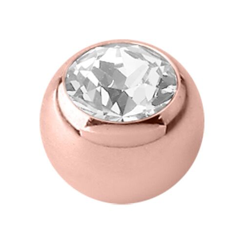  PVD Rose Gold Jewelled Threaded Ball
