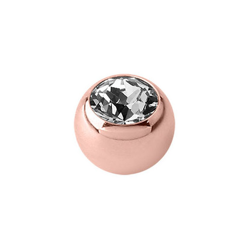  PVD Rose Gold Micro Jewelled Threaded Ball