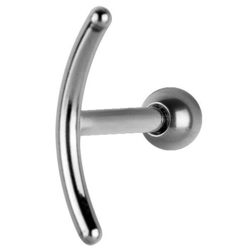  Surgical Steel Round Curved Bar Micro Barbell : 1.2mm (16ga) x 6mm