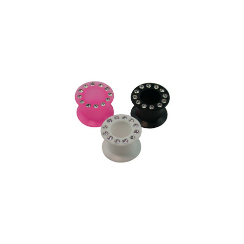 Silicone Jewelled Flesh Tunnels