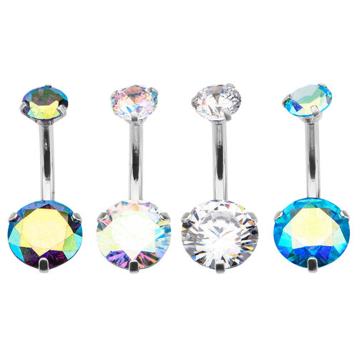  Steel Internally Threaded Round Prong Set Navel