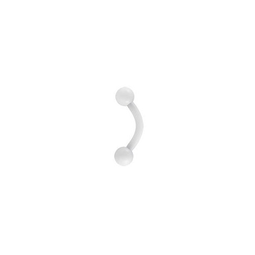 Supernova Pure White Micro Banana with Balls : 1.2mm (16ga) x 8mm x 3mm Balls