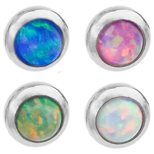  Surgical Steel Internally Threaded Synthetic Opal Disc