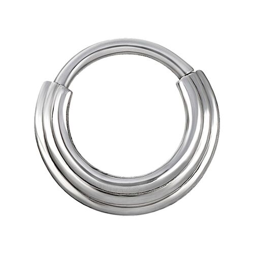  316L Steel Stacked Rings Hinged Clicker
