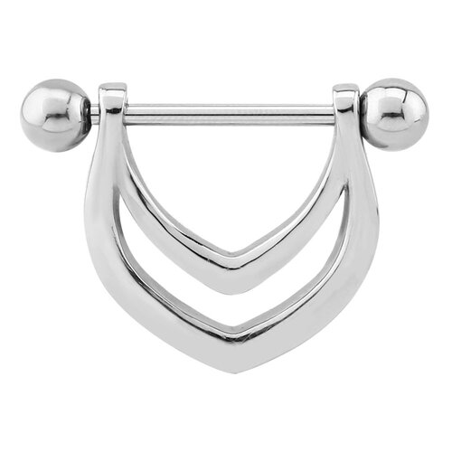 Steel V Nipple Shield Barbell