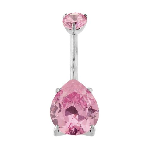 Titanium Internally Threaded Prong Set Pear Navel