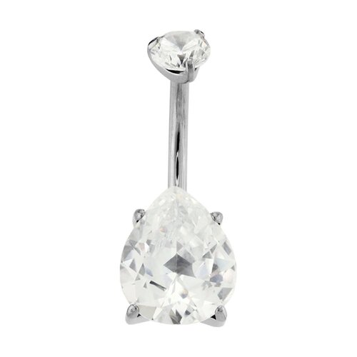 Titanium Internally Threaded Prong Set Pear Navel