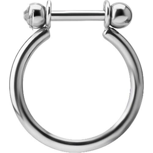  Titanium Conch Ring with Jewelled Titanium Micro Barbell