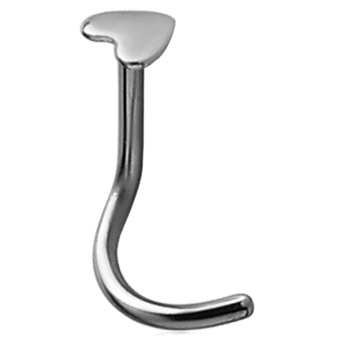  Titanium Heart Ponytail Nose Stud