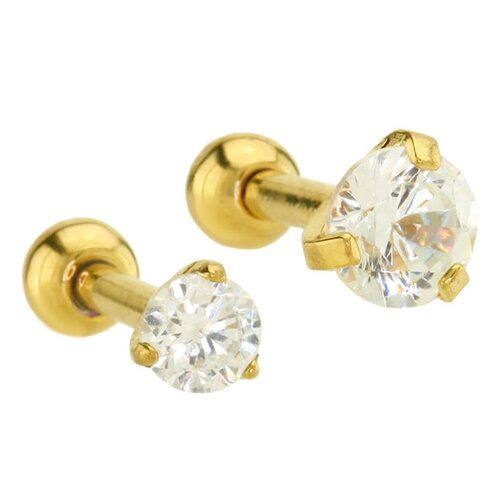  Gold Plated Claw Set Gem Barbell