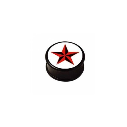 Ikon Plug - White/Black/Red Five Pointed Star