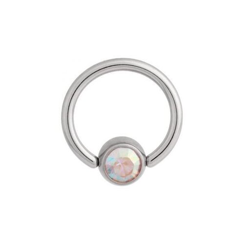  Titanium Highline® Flat Back Jewelled Ball Closure Ring