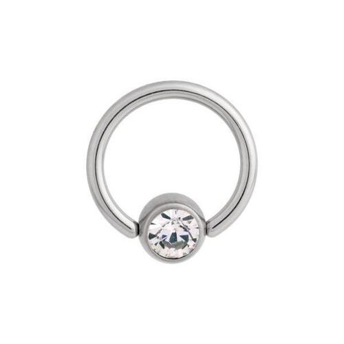  Titanium Highline® Flat Back Jewelled Ball Closure Ring