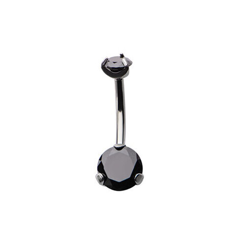 Zenith Internally Threaded Titanium Prong Set Navel : 14g 7/16" (11.11mm) x Black